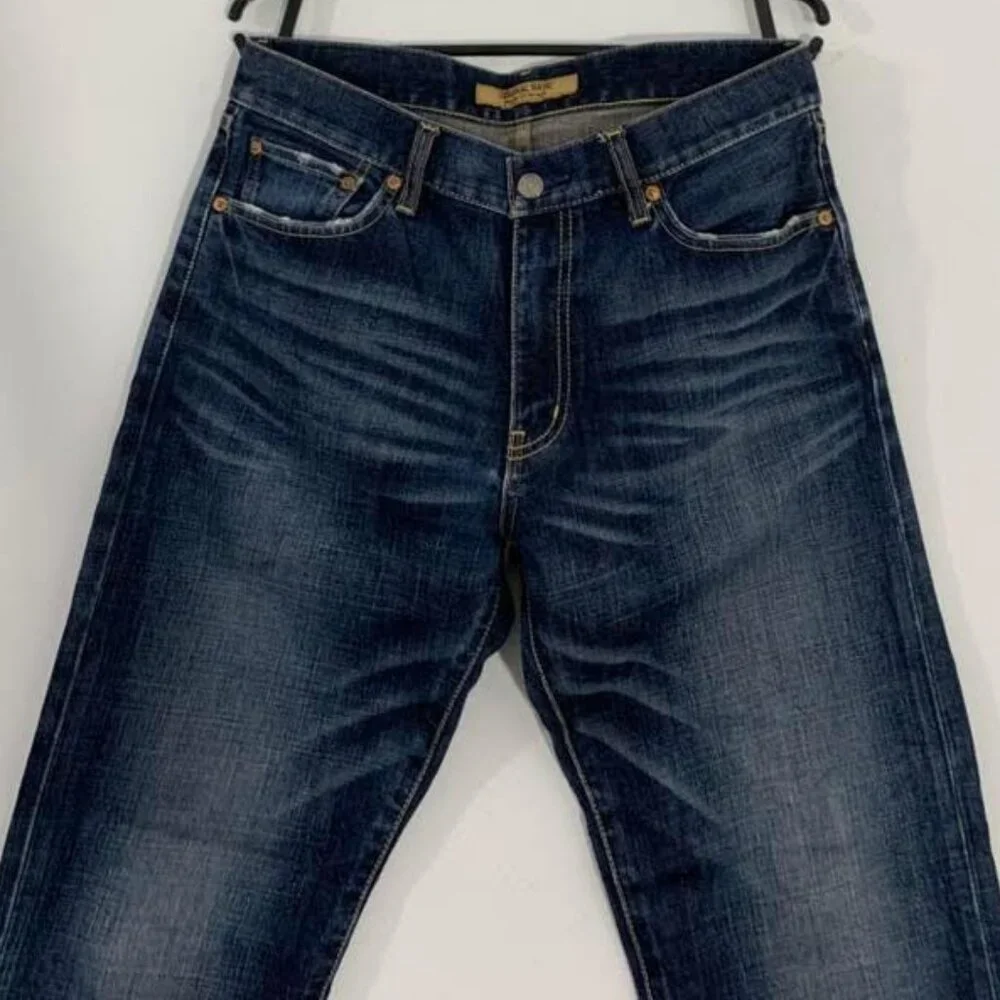 Dark Blue Straight Leg Jeans – Classic Indigo Wash - Picture 4 of 4
